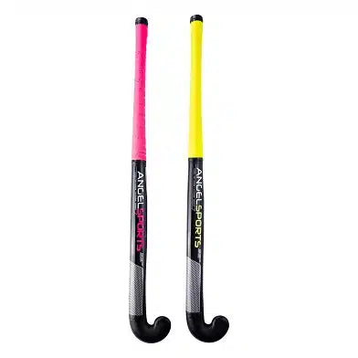 Hockeyset mit Ball in Beutel Gelbrosa