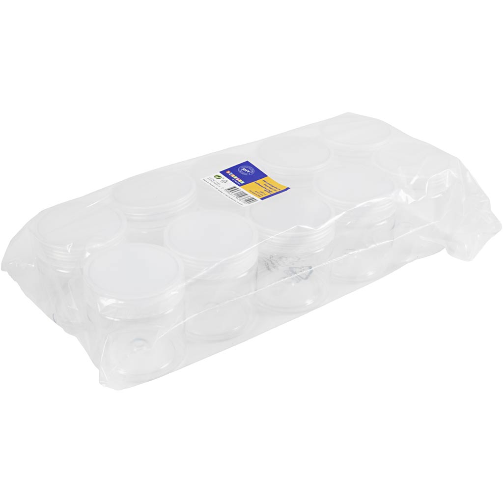Creativ Company Vorratsdosen aus Kunststoff, H: 7 cm, T 6,5 cm, 180 ml, 10 Stück 1 Karton