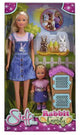 Simba-Puppe Steffi Love und Evi Family Hasen rosa – 105733667