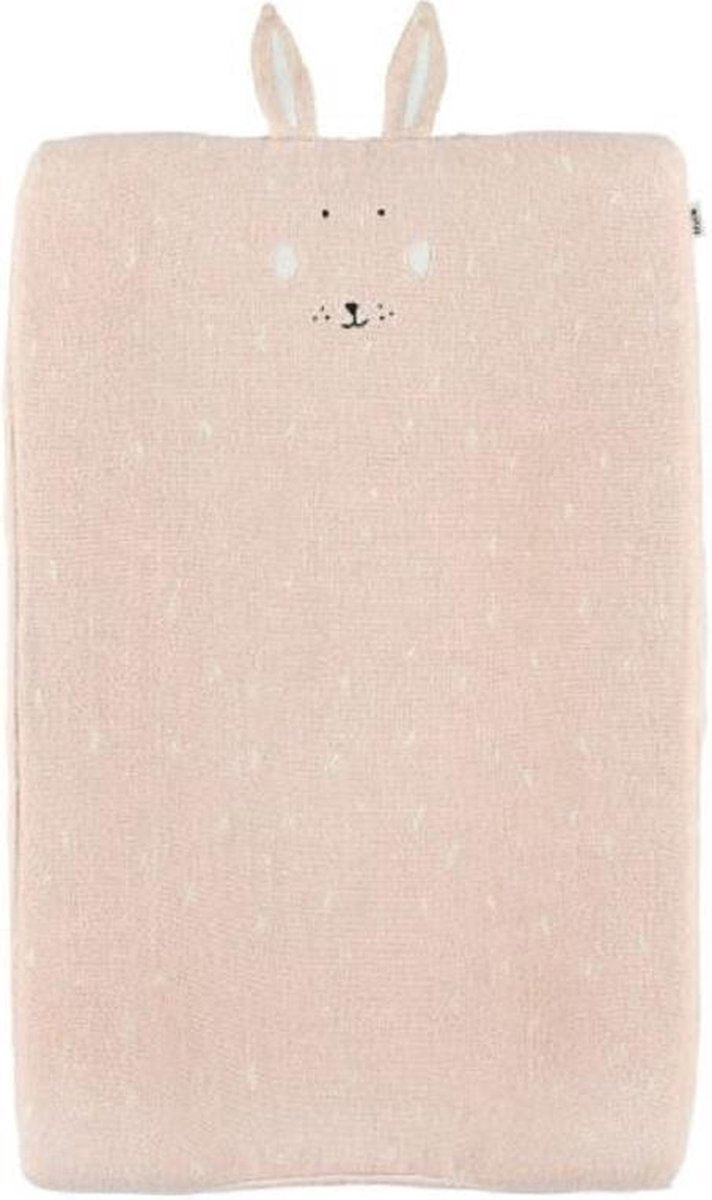 Trixie Bezug für Wickelauflage – mrs. Kaninchen – weiche Wickelauflage 70 x 45 cm – 100 % Bio-Baumwolle – rosa