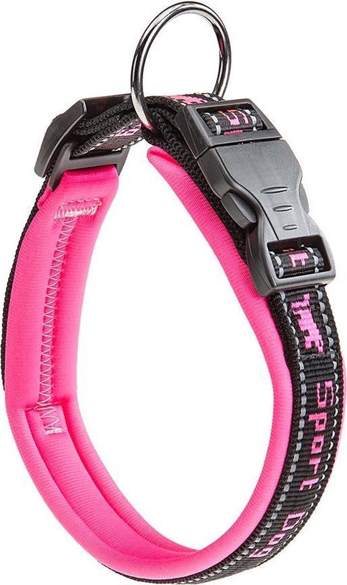 Ferplast Sport-Hundehalsband – Nylon – weiches Futter – rosa – Breite 25 mm – Halsumfang 35 – 45 cm (bitte vor der Bestellung messen)