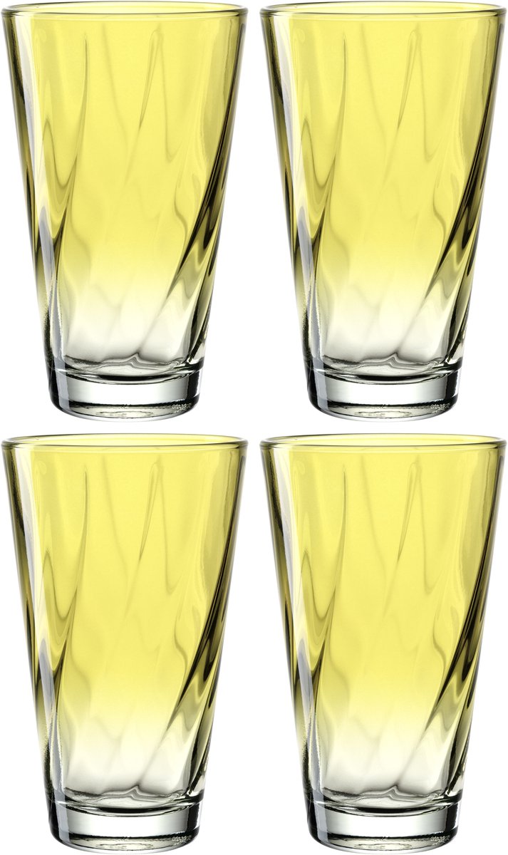 Leonardo Twist Trinkglas 300ml gelb - Set 4
