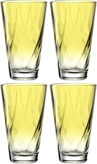 Leonardo Twist Trinkglas 300ml gelb - Set 4