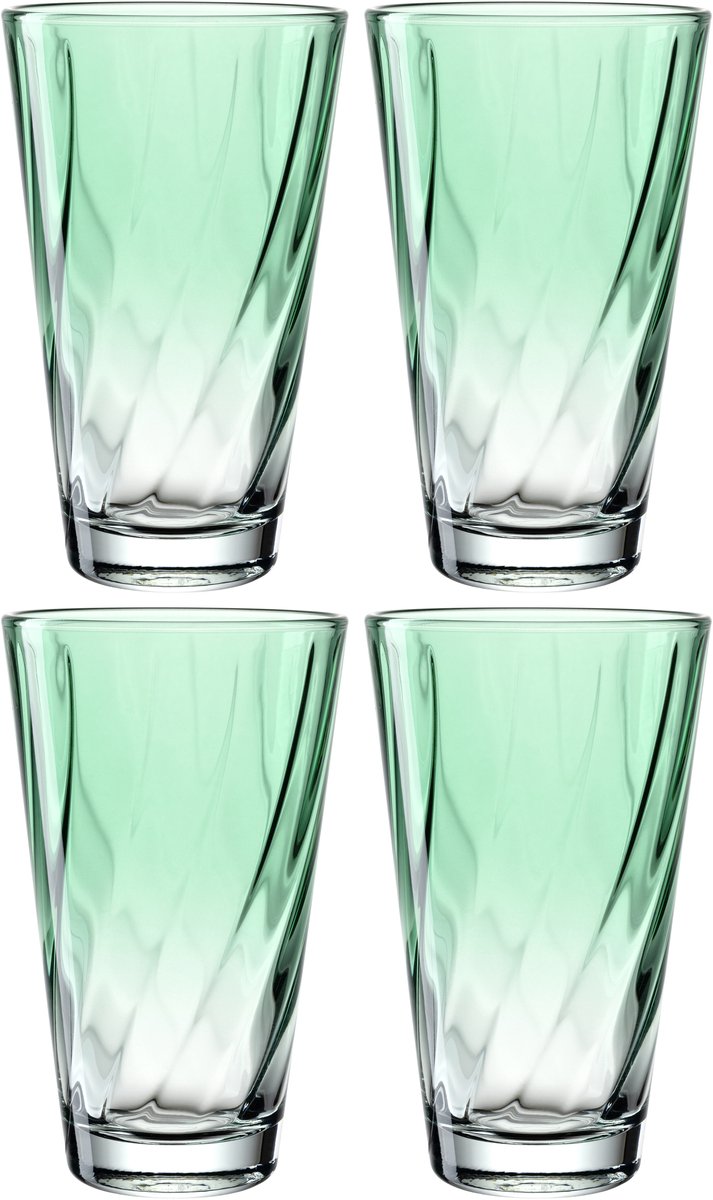 Leonardo Twist Trinkglas 300ml grün - Set 4