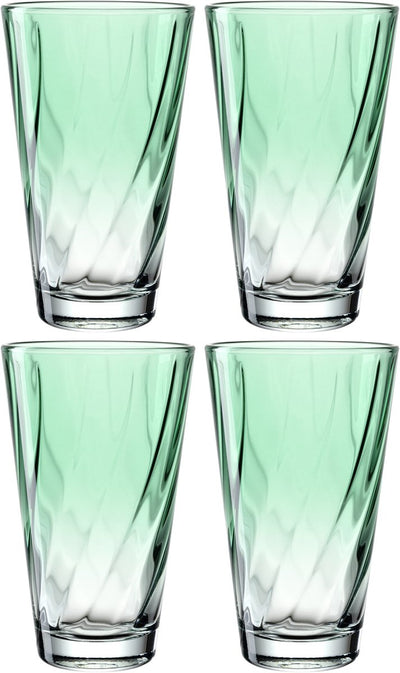 Leonardo Twist Trinkglas 300ml grün - Set 4