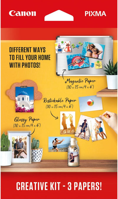 Canon Pixma Kreativset – Fotopapier – magnetisch, wiederaufklebbar und glänzend 10 x 15 cm
