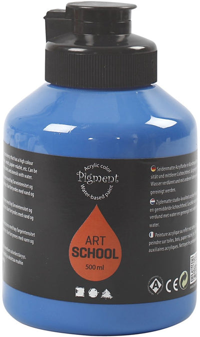 Creativ Company Acrylfarbe, seidenmatt, transparent, Primärblau, 500 ml 1 Flasche