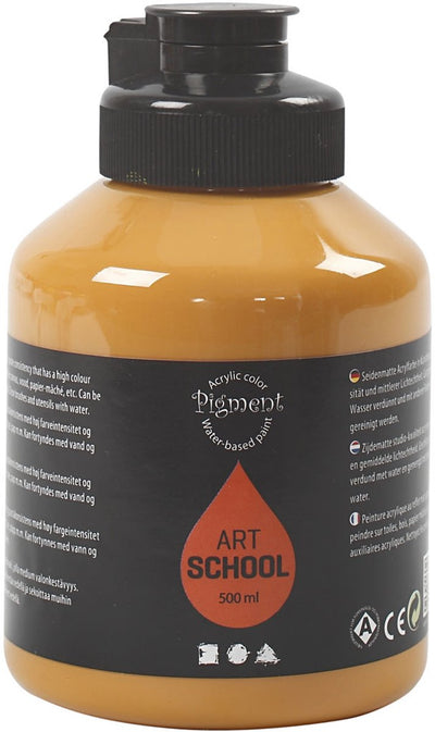 Creativ Company Acrylfarbe, halbglänzend, bedeckt, ocker, 500 ml 1 Flasche
