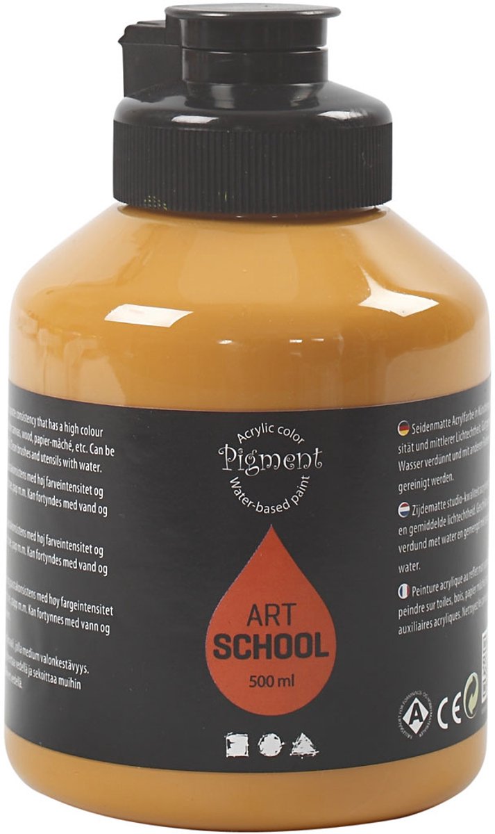 Creativ Company Acrylfarbe, halbglänzend, bedeckt, ocker, 500 ml 1 Flasche
