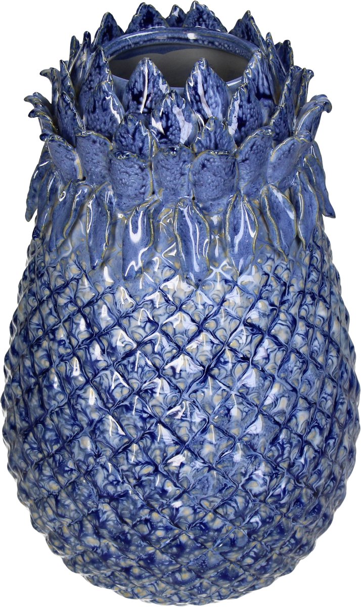 HD Collection Vase Steingut blau 19x19x29,5cm