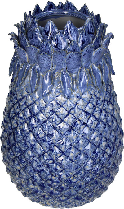 HD Collection Vase Steingut blau 19x19x29,5cm