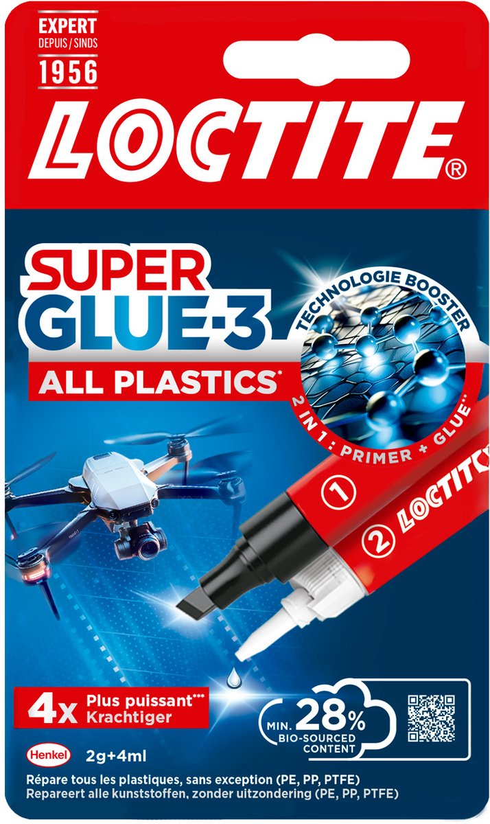 Loctite 1069855 – alle Kunststoffe 2 g + 4 ml | 6 Stück