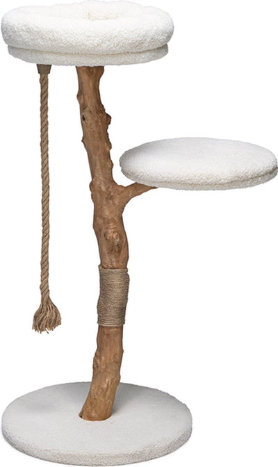 Entworfen von Lotte Kratzbaum Vilja – Katzenkratzbaum – mit Seil – Teddystoff – Holzjute – 110 x 50 cm