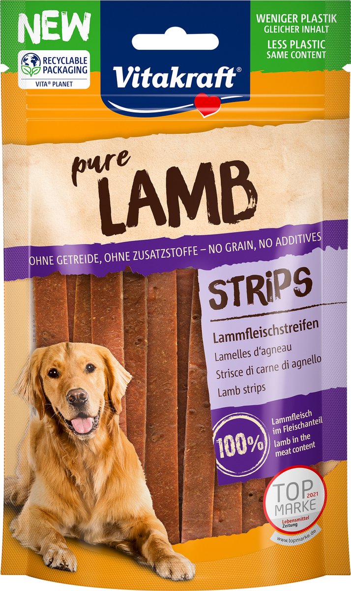 Vitakraft Fleischstreifen - Hundesnacks - Lamm 80 g