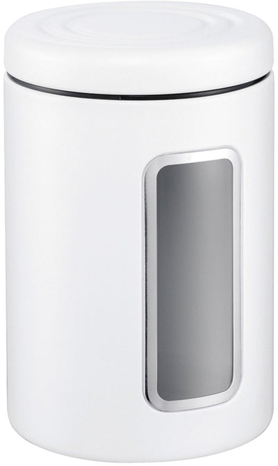 Wesco Classic Line Vorratsbehälter mit Fenster | 2 Liter | Metall - mattweiß | Vorratsglas