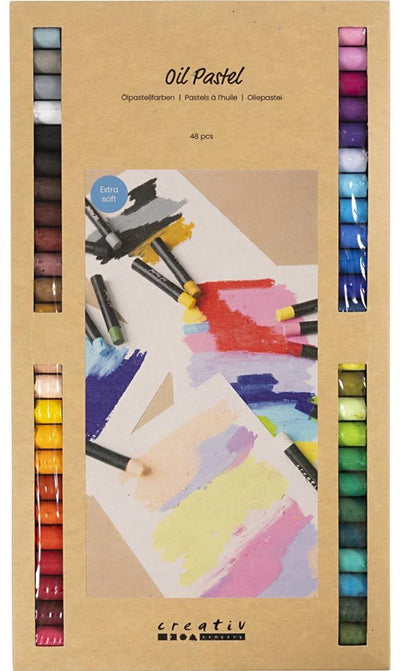 Creativ Company Ölpastelle, L: 7 cm, Stärke 11 mm, verschiedene Farben, 48 Stück 1 Box
