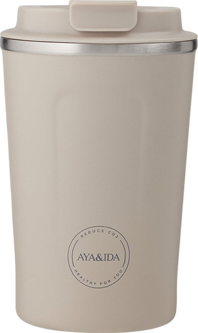 Aya ida aya ida - cup2go - Thermobecher - Kaffeebecher - Coffee to go - Reisebecher - zum Mitnehmen - 380ml - Cremebeige