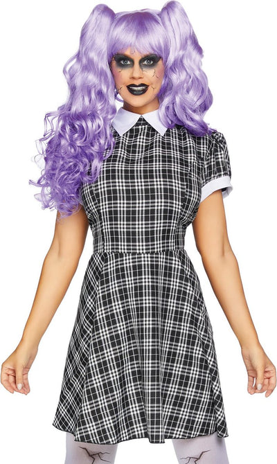 Kariertes Babydoll-Kleid von Leg Avenue
