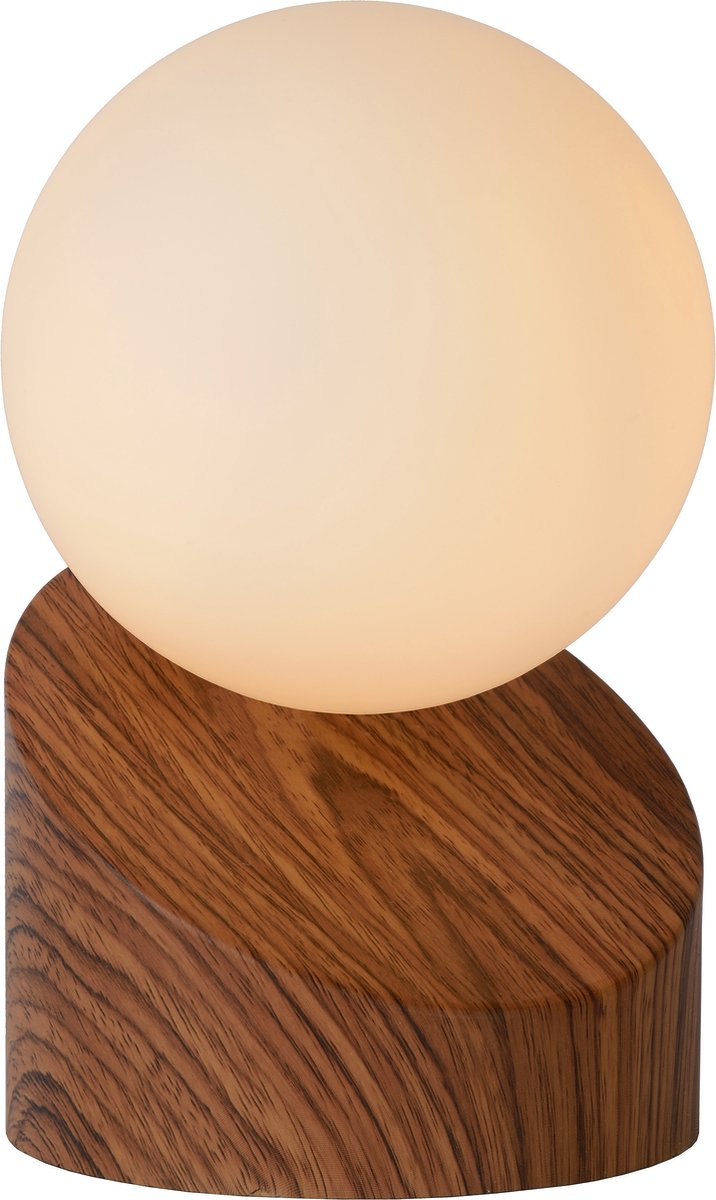 Lucide len - Tischlampe - ø 10 cm - 1xg9 - dunkle Holzoptik - Japandi