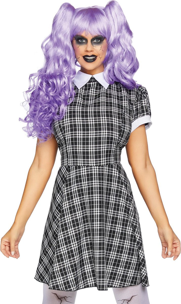 Kariertes Babydoll-Kleid von Leg Avenue