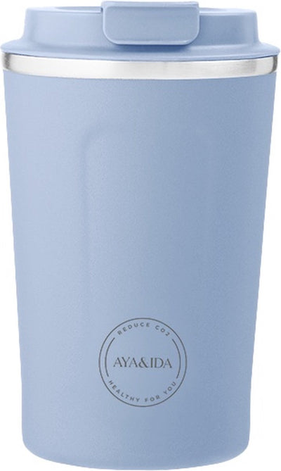 Aya ida aya ida - cup2go - Thermobecher - Kaffeebecher - Coffee to go - Reisebecher - zum Mitnehmen - 380ml - puderblau