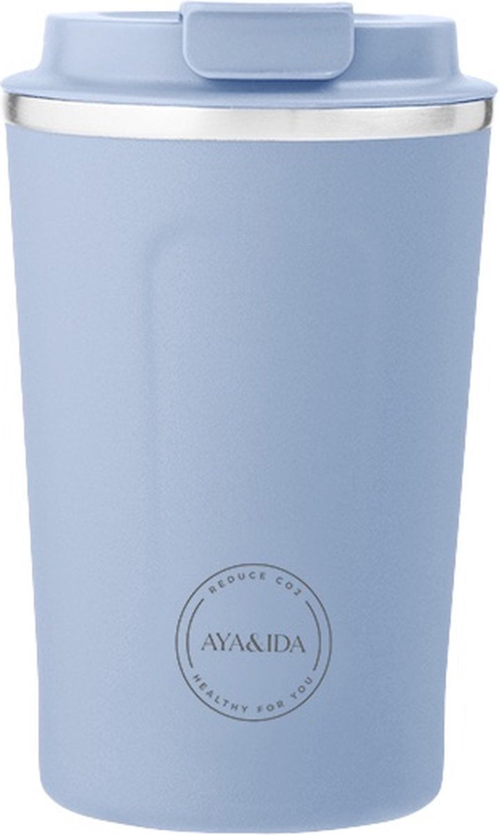 Aya ida aya ida - cup2go - Thermobecher - Kaffeebecher - Coffee to go - Reisebecher - zum Mitnehmen - 380ml - puderblau
