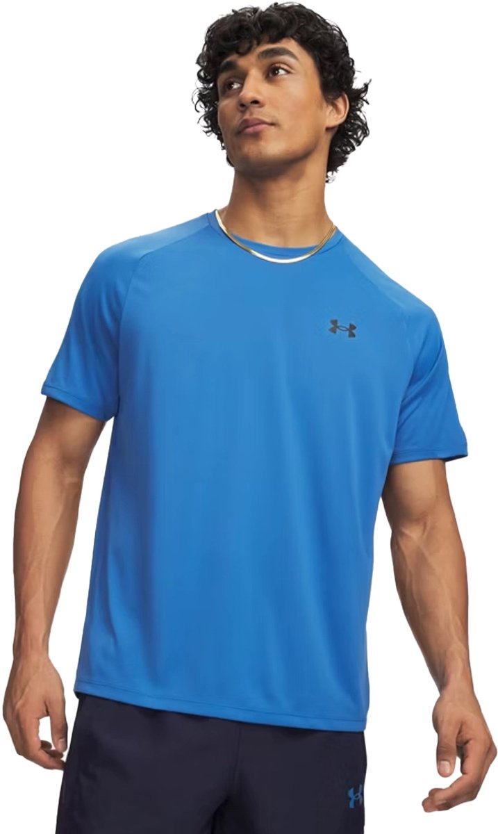 Under Armour UA Tech 2.0 SS Tee-Blu Herren-Sportshirt – Ägäisblau – Schwarz