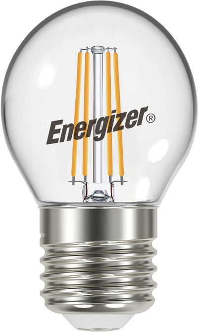 Energieeffiziente LED-Filament-Kugellampe von Energizer – E27 – 5 Watt – warmweißes Licht – dimmbar – 5 Stück