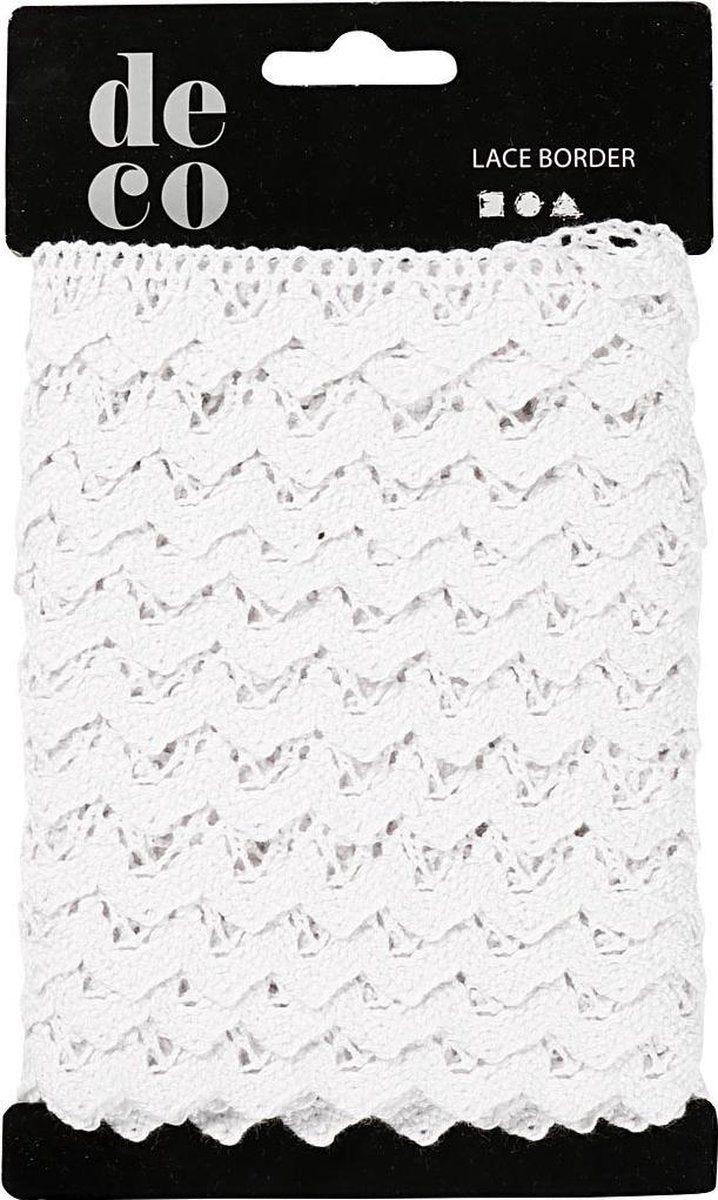 Creativ Company Lace Ribbon White, 10m