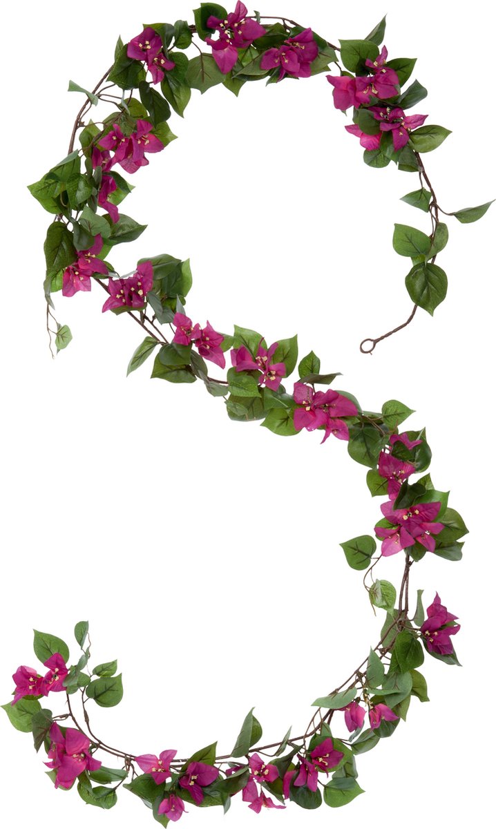 Glimmerdekorationen – künstliche Bougainvillea-Girlande – L180 cm – dunkelrosa