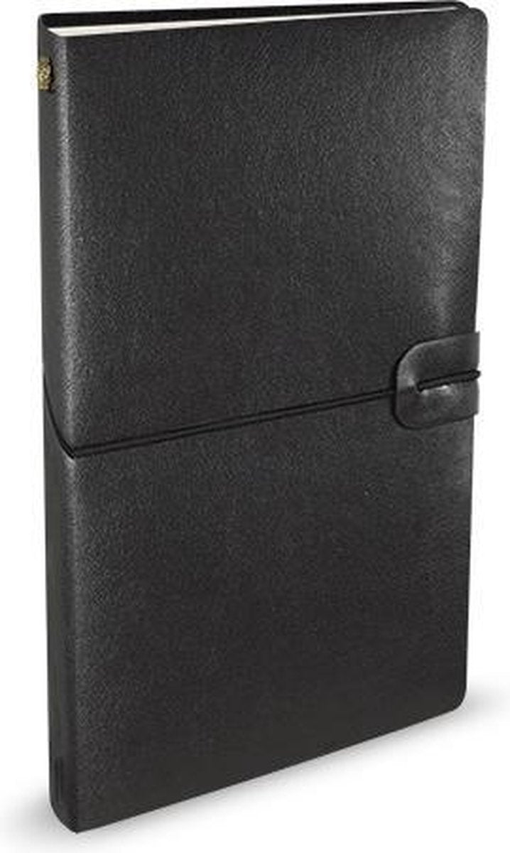 Peter Pauper Notizbuch – Voyager – Ledereinband – schwarz – mit Kordelzugverschluss – 12 x 20 cm