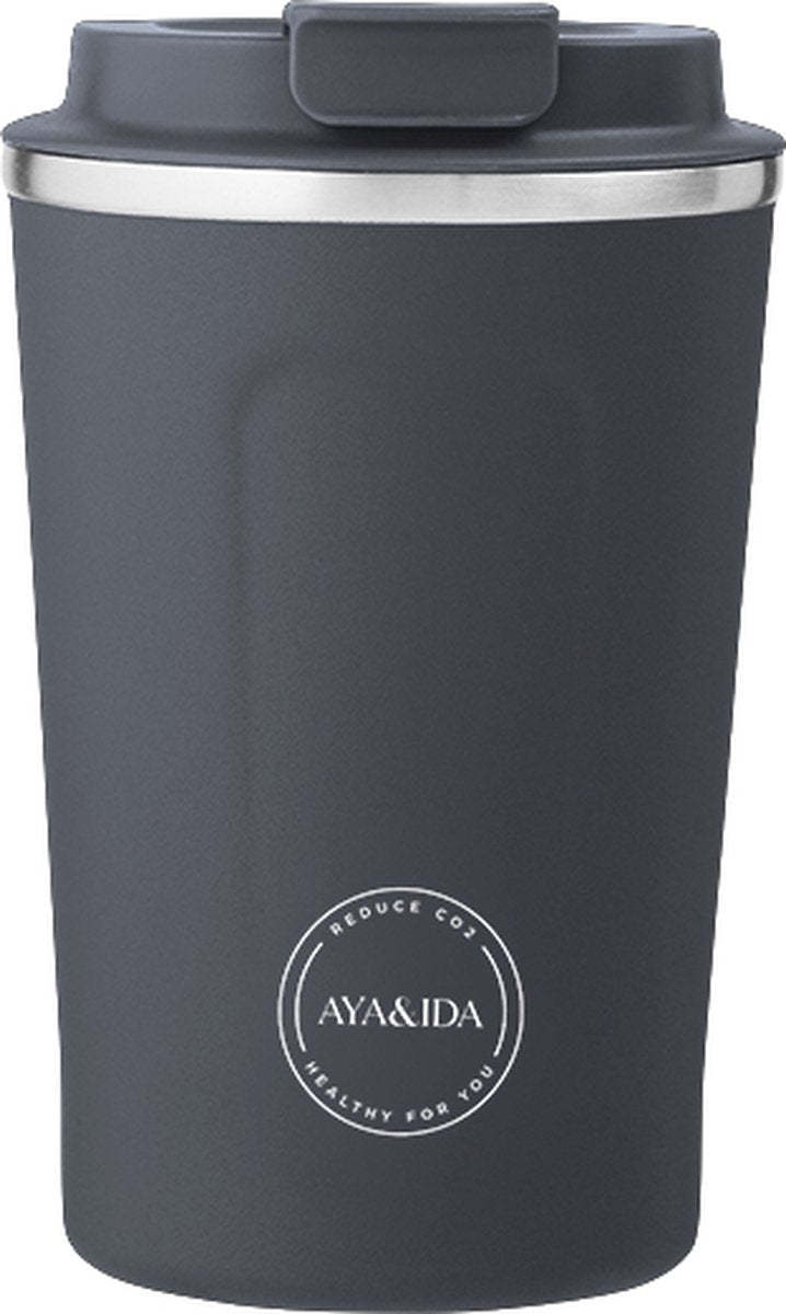 Aya ida aya ida - cup2go - Thermobecher - Kaffeebecher - Coffee to go - Reisebecher - zum Mitnehmen - 380 ml - Marineblau