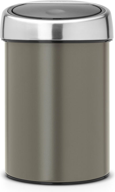 Brabantia Touch Bin Abfalleimer – 3 Liter – Badezimmer – Deckel aus platinmattem Stahl