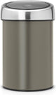 Brabantia Touch Bin Abfalleimer – 3 Liter – Badezimmer – Deckel aus platinmattem Stahl