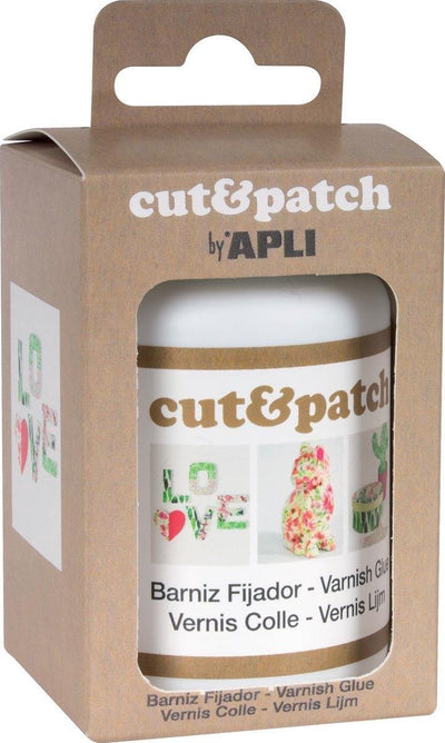 Apli varnish glue cut patch, bottle of 100 ml