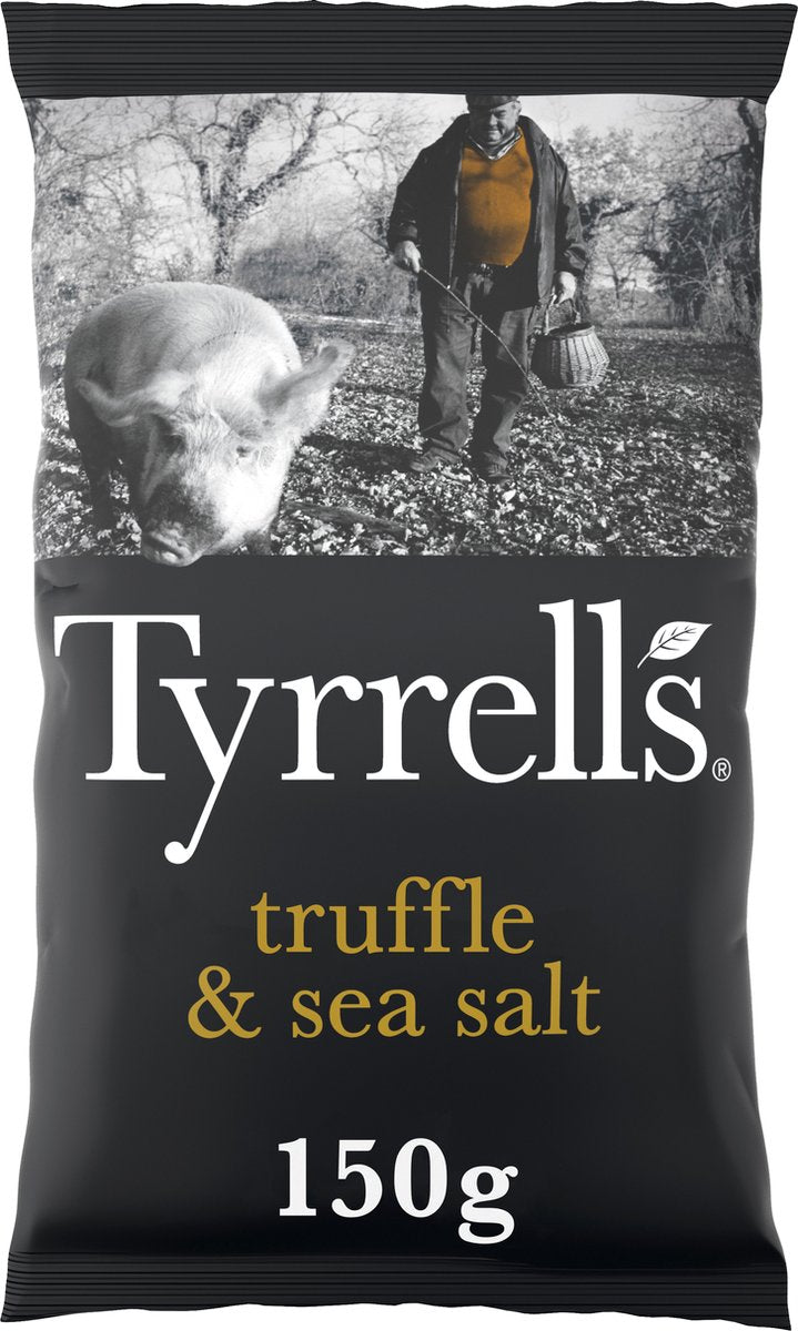 Tyrrells Meersalz mit schwarzen Trüffeln – Chips – 8 x 150 Gramm