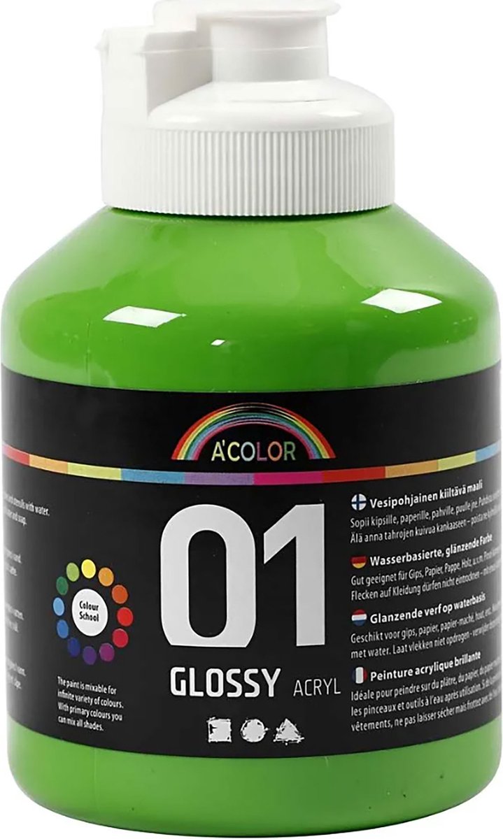 Creativ Company Acrylfarbe glänzend, hellgrün, 500 ml 1 Flasche