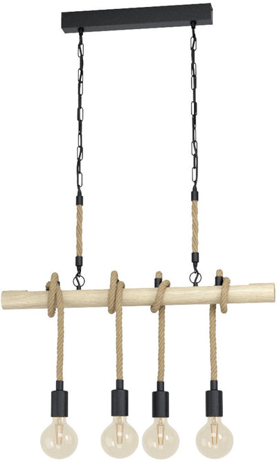 Eglo Youngstown Hängelampe – E27 – 70 cm – Schwarzbraun