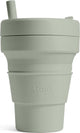 Stojo - Biggie Cup - Kaffee-Tee-Tasse - 470 ml - wiederverwendbar - faltbar - Salbei