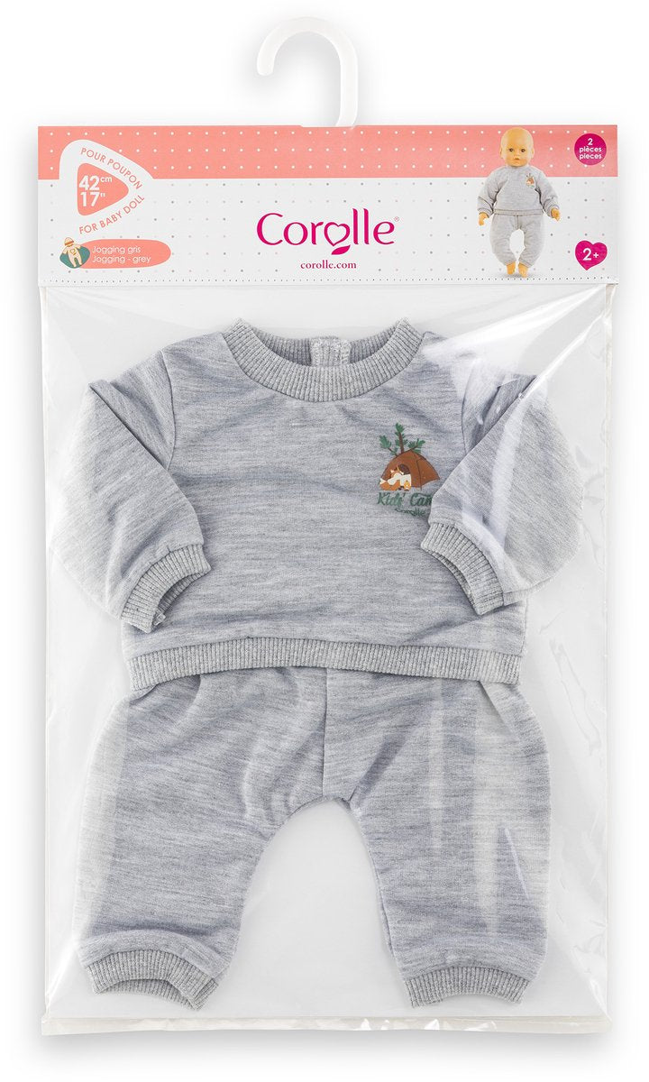 Corolle grauer Puppen-Jogginganzug, kleiner Entdecker – 42 cm