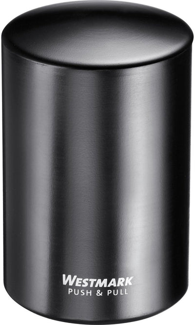 Westmark Automatik-Korkenzieher, für Kronkorken, Aluminium, Push-Pull, schwarz, 5,3 x 5,3 x 8 cm