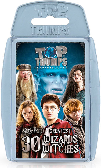 Winning Moves Harry Potter – Kartenspiel – 30 größte Hexen und Zauberer, Top-Trümpfe – Englisch