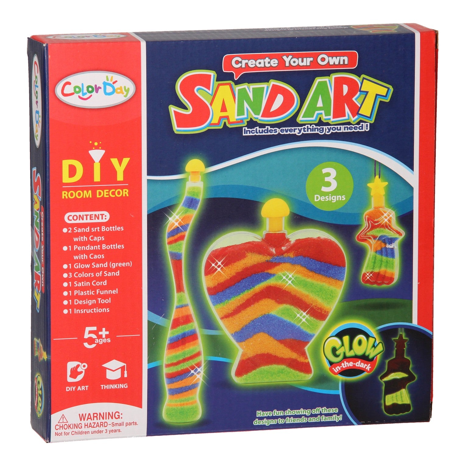 Sandkunst leuchtet im Dunkeln