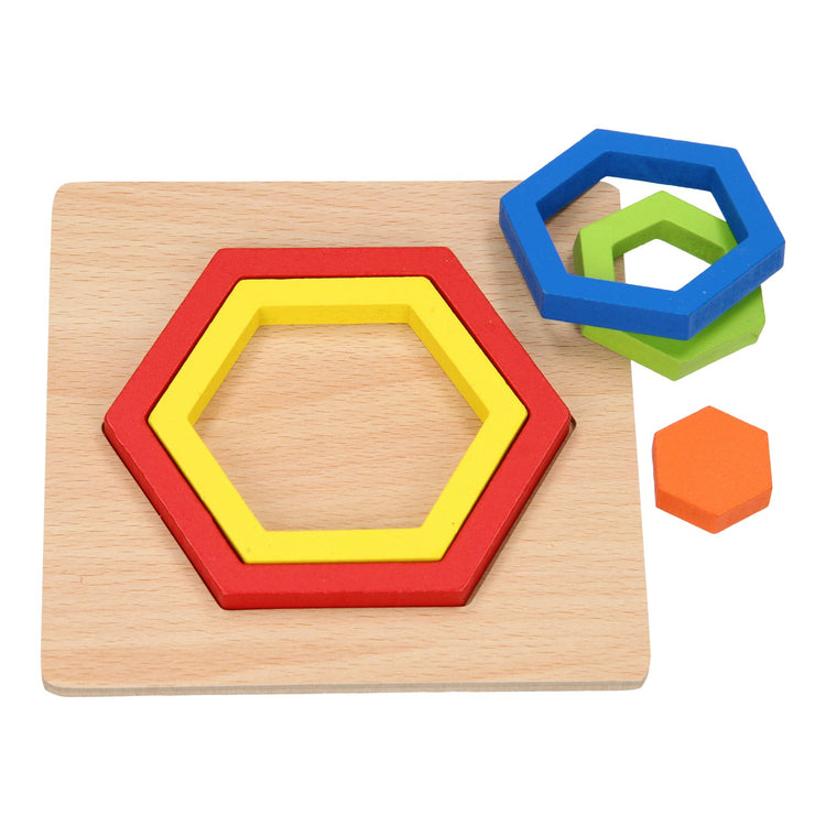 Holzformpuzzle Sechseck