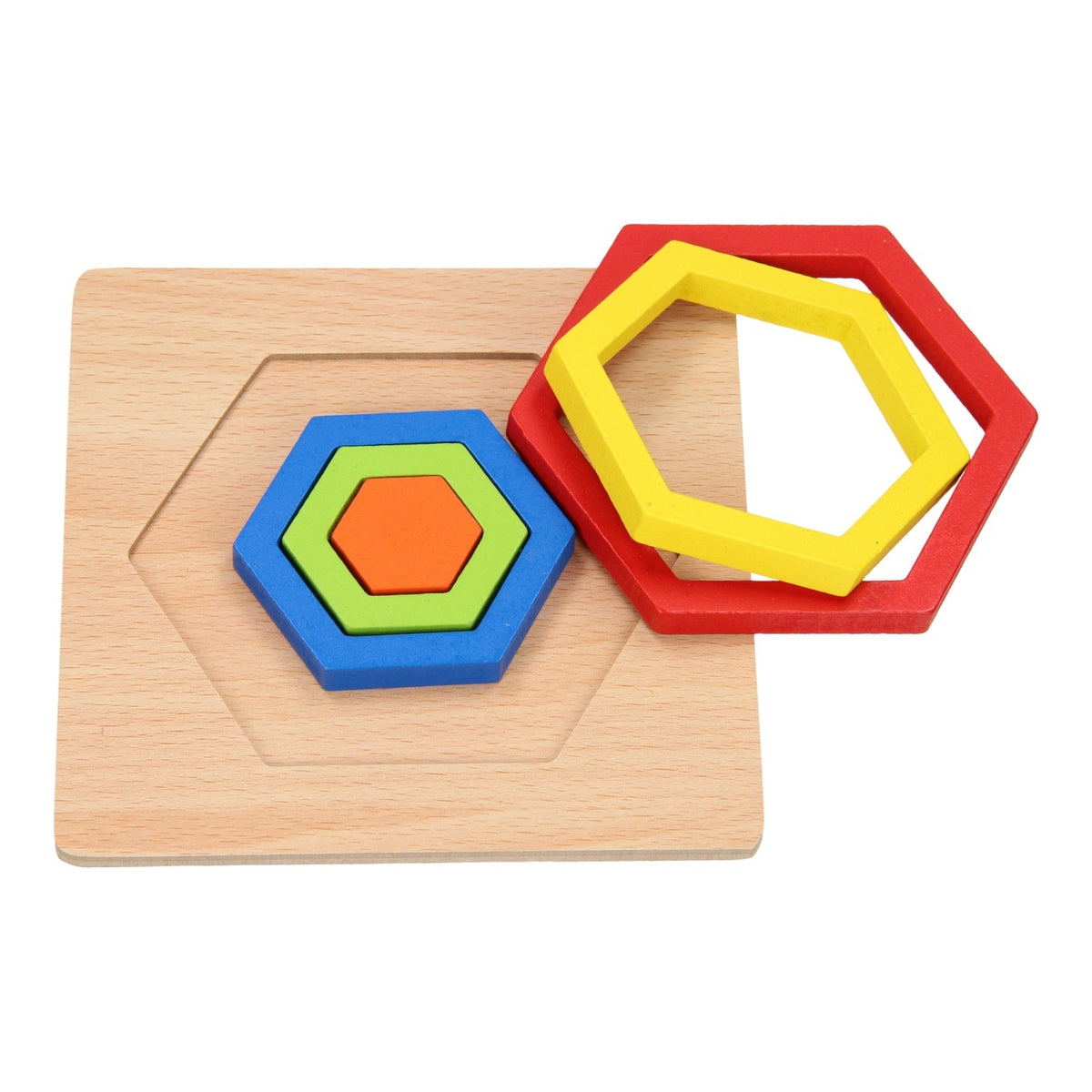 Holzformpuzzle Sechseck