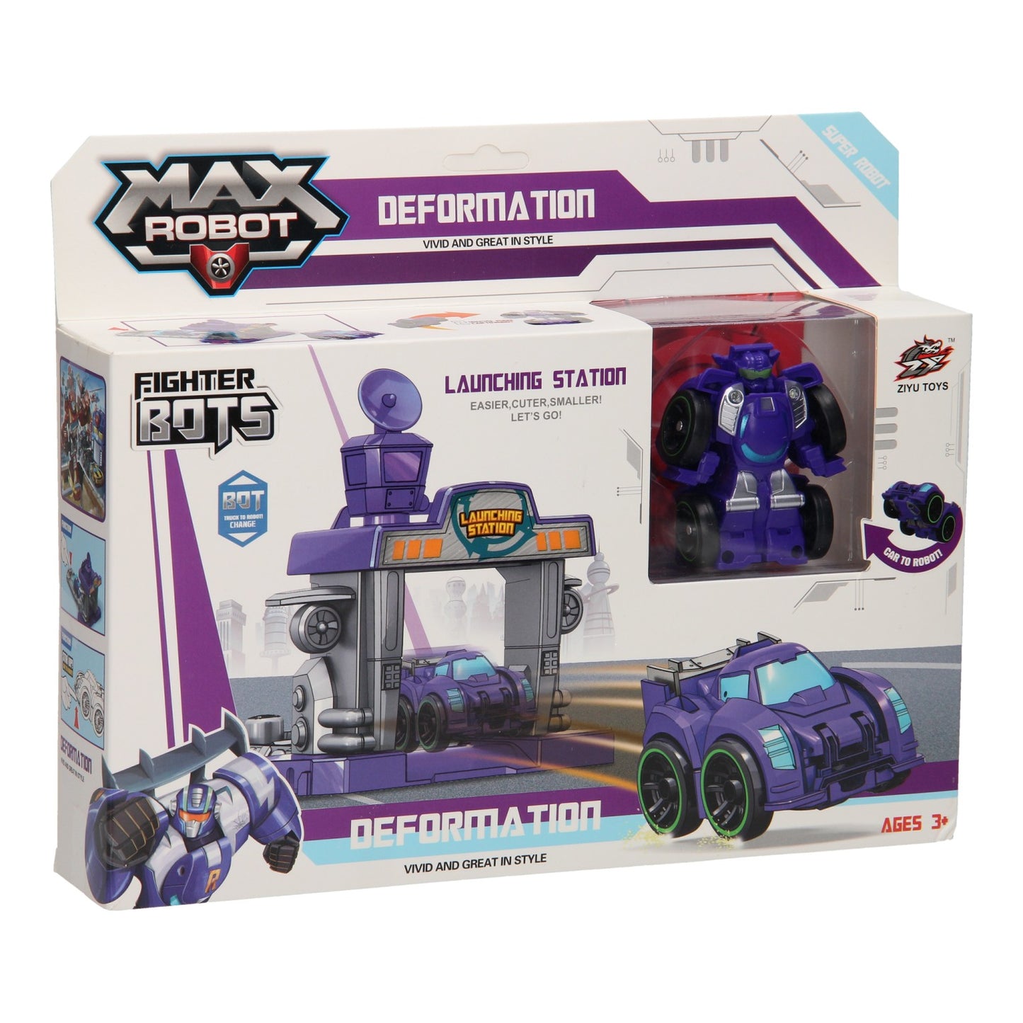Max Roboter Transforming Set Launchbaan - lila