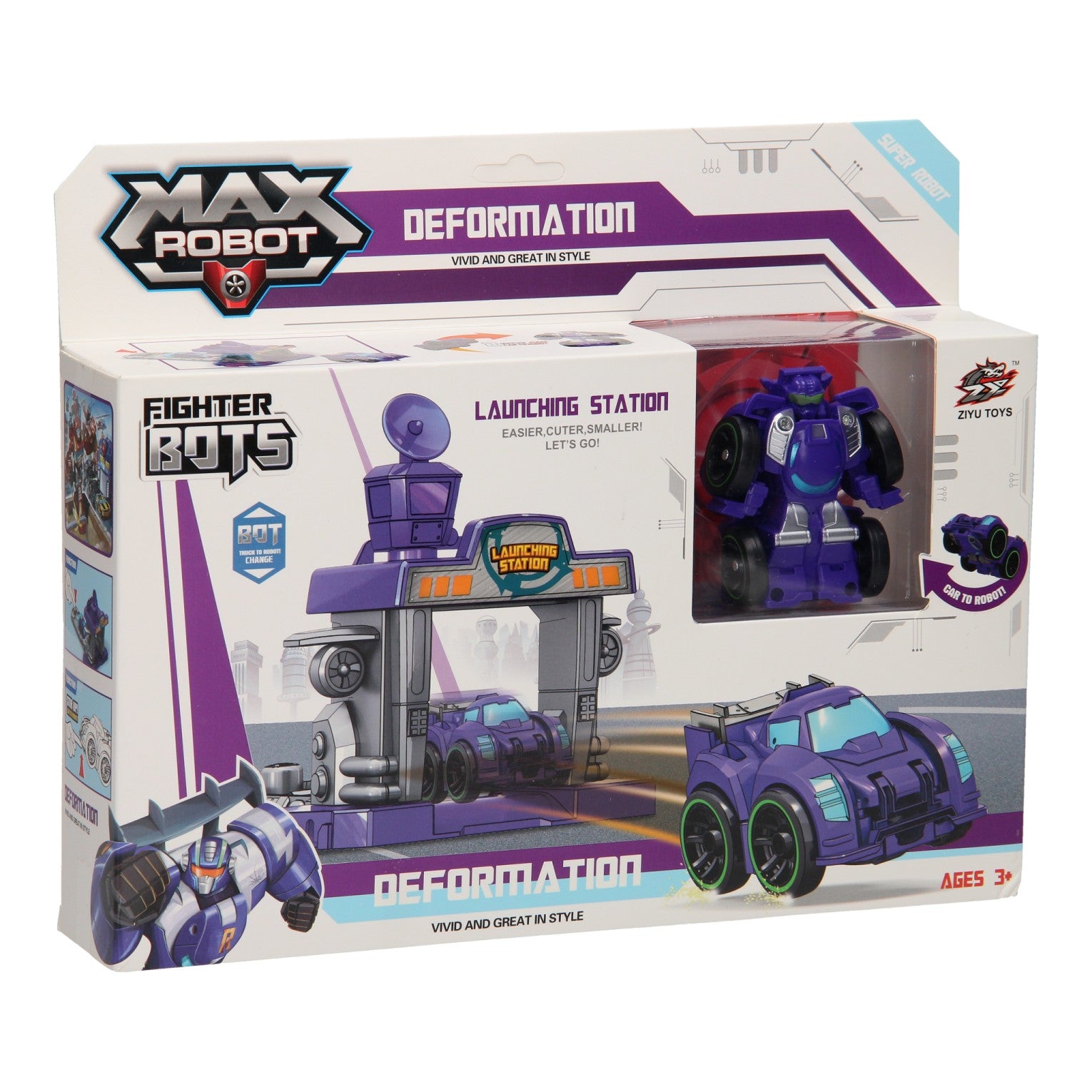 Max Roboter Transforming Set Launchbaan - lila
