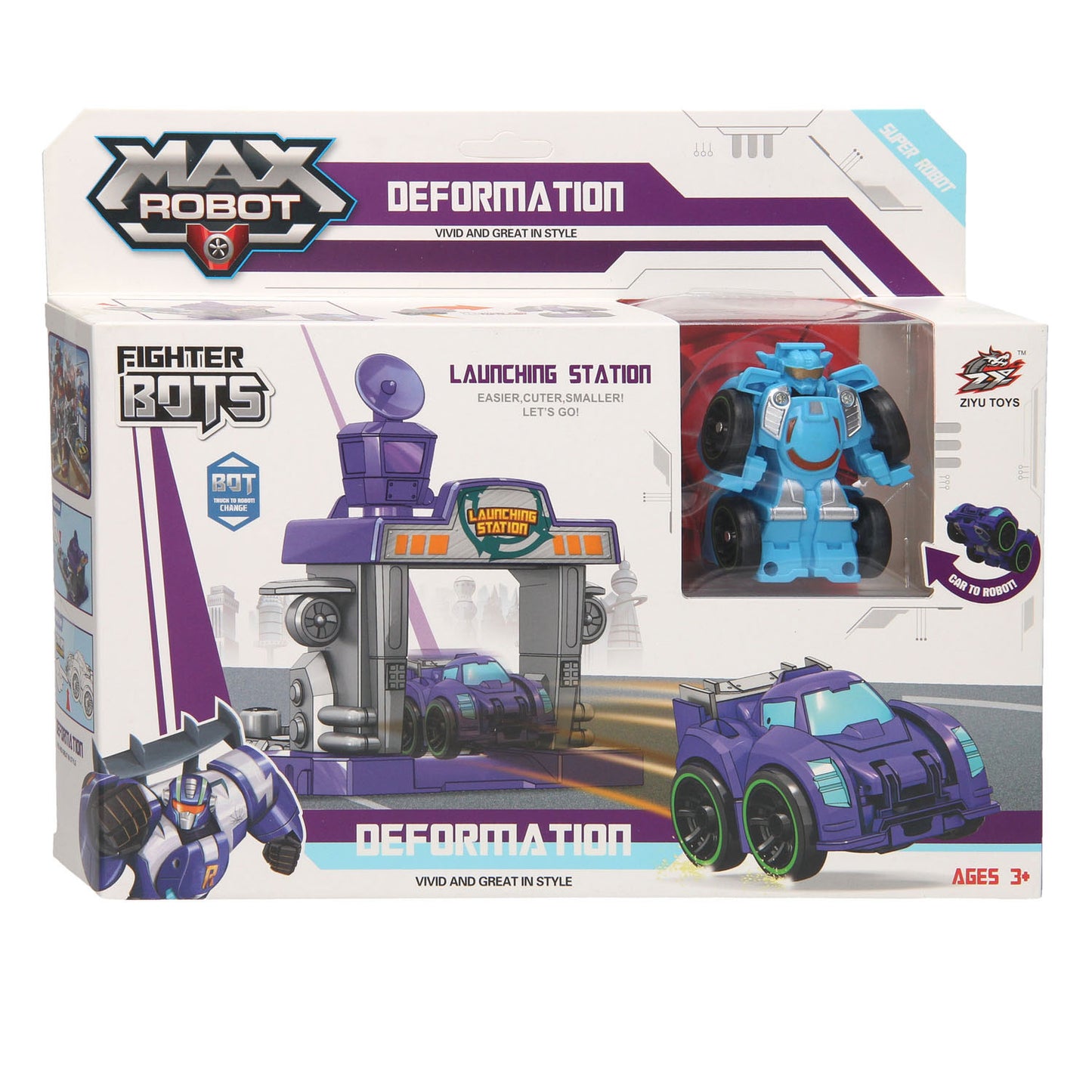 Max Roboter Transforming Set Launchbaan - lila