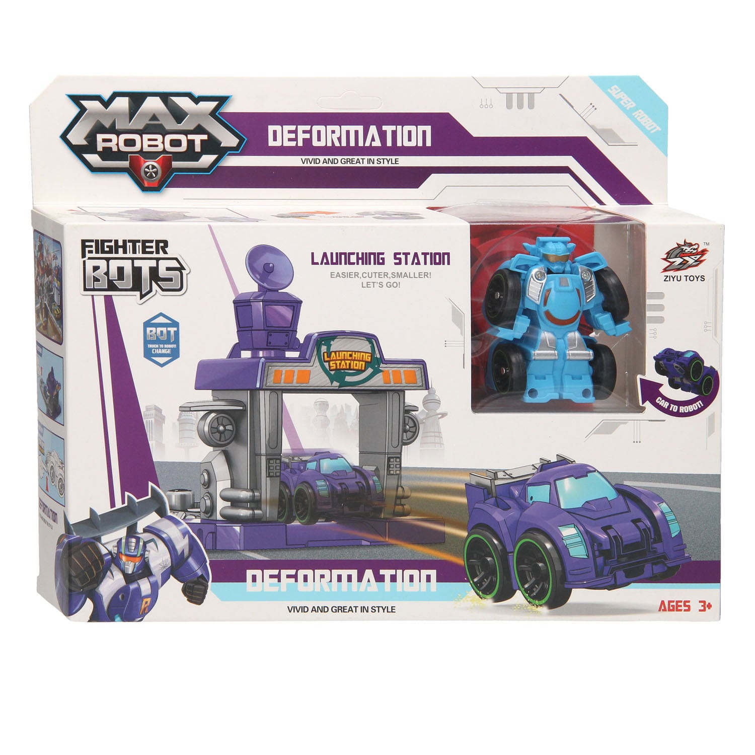 Max Roboter Transforming Set Launchbaan - lila