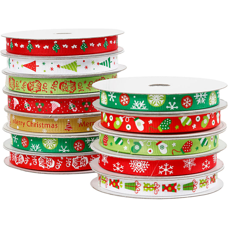 Weihnachtsband, B: 10 mm, 12x3 m 1 Box